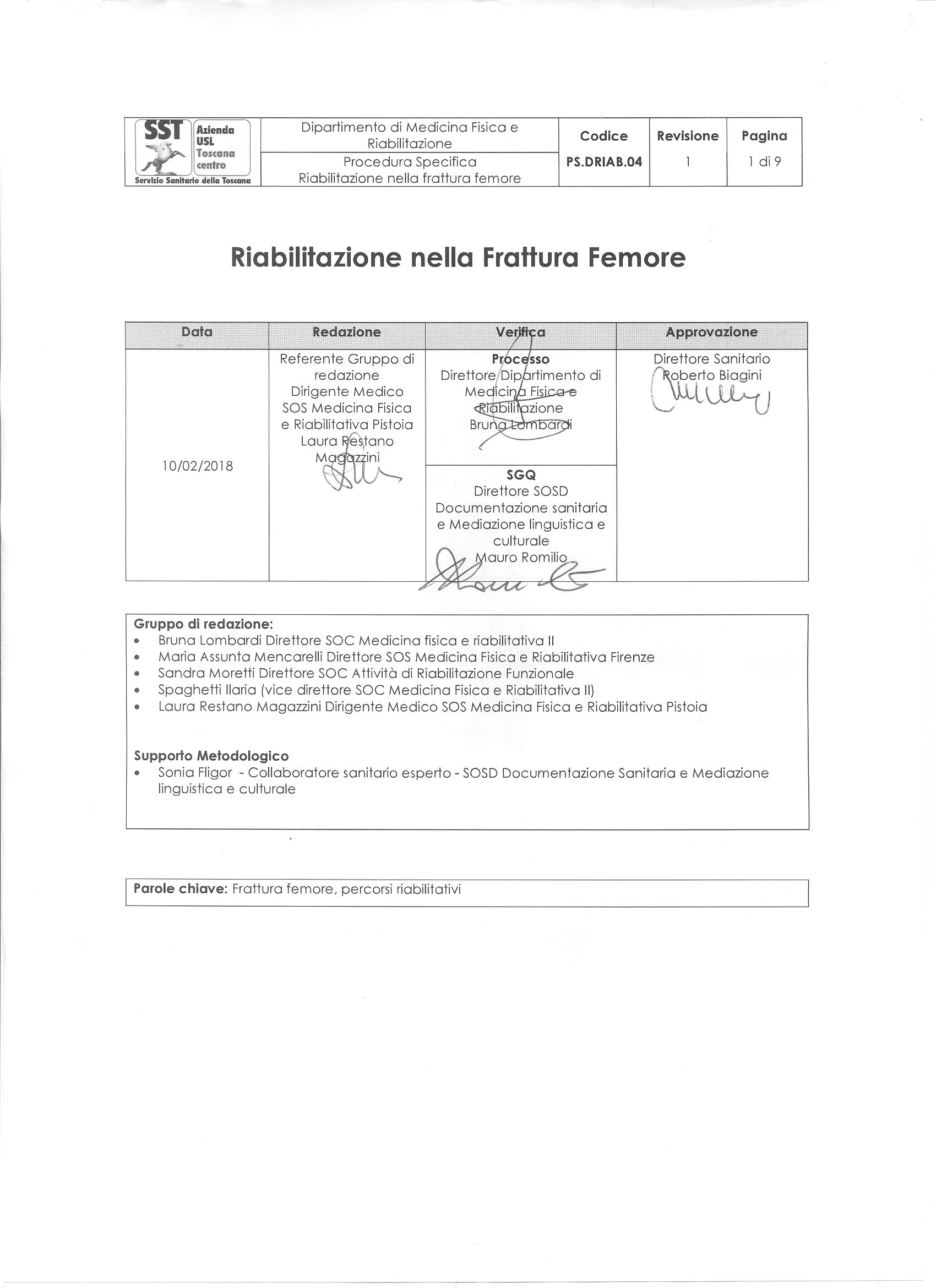 PS.DRIAB.04 rev.1 Riabilitazione nella Frattura Femore
