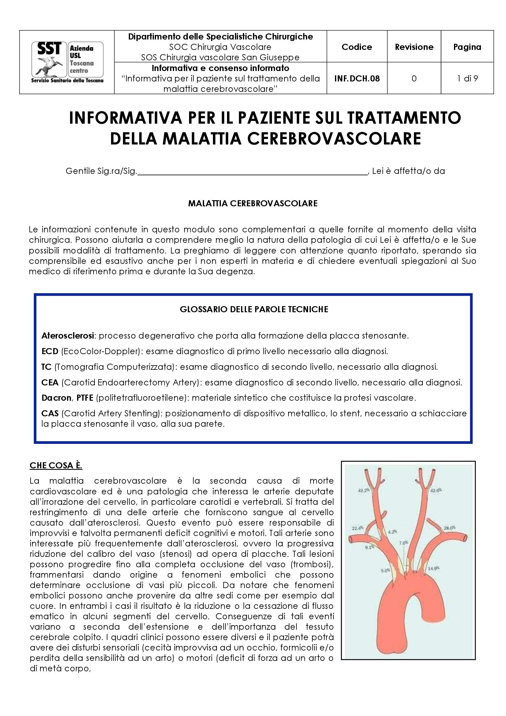 INF.DCH.08 “Informativa per il paziente sul trattamento della malattia cerebrovascolare”